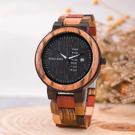 BOBO BIRD Wooden Watch, Rainbow