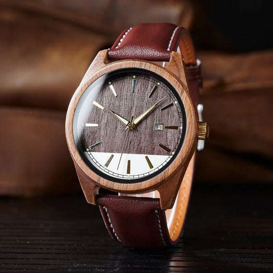 BOBO BIRD Watch, Walnut and Olive Wood