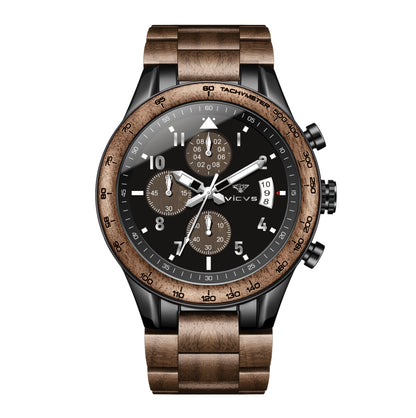 Navigator Watch, Walnut and Black